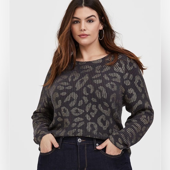 torrid Sweaters - TORRID leopard print ribbed sweater